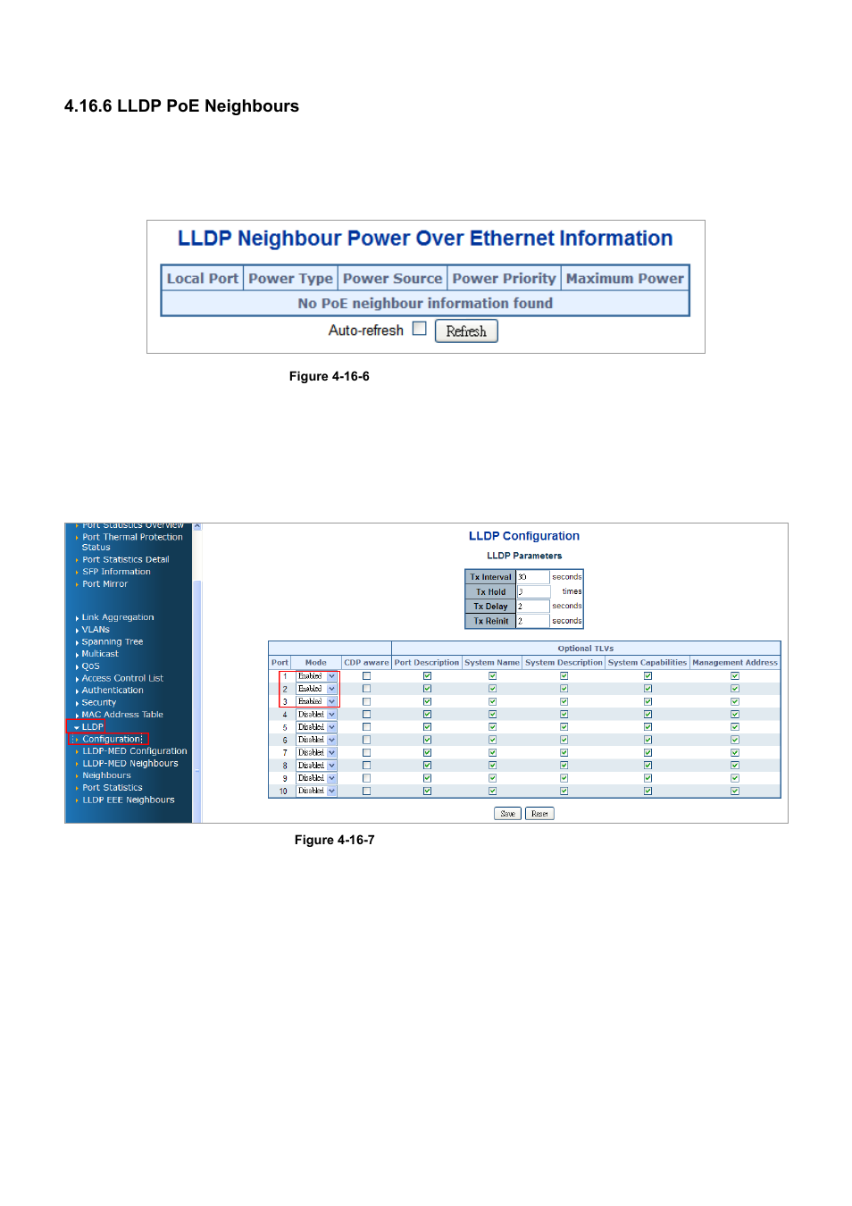 6 lldp poe neighbours | PLANET WGSD-10020 User Manual | Page 314 / 556