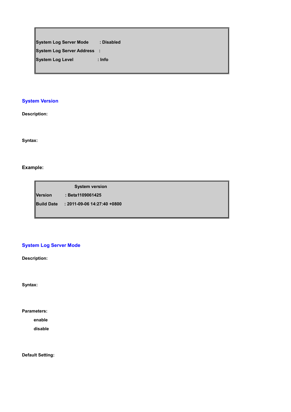 System version, System log server mode | PLANET WGSD-10020 User Manual | Page 323 / 556