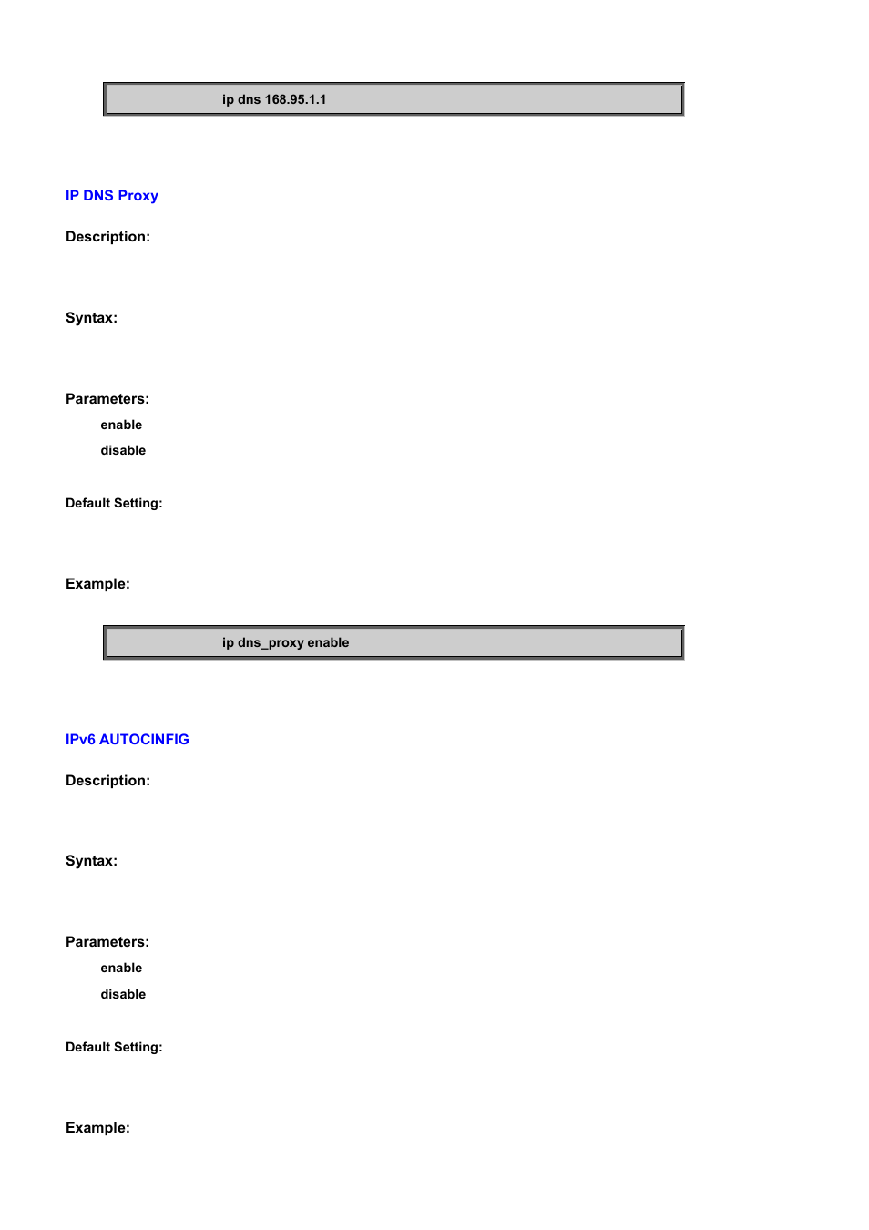 Ip dns proxy, Ipv6 autocinfig | PLANET WGSD-10020 User Manual | Page 333 / 556