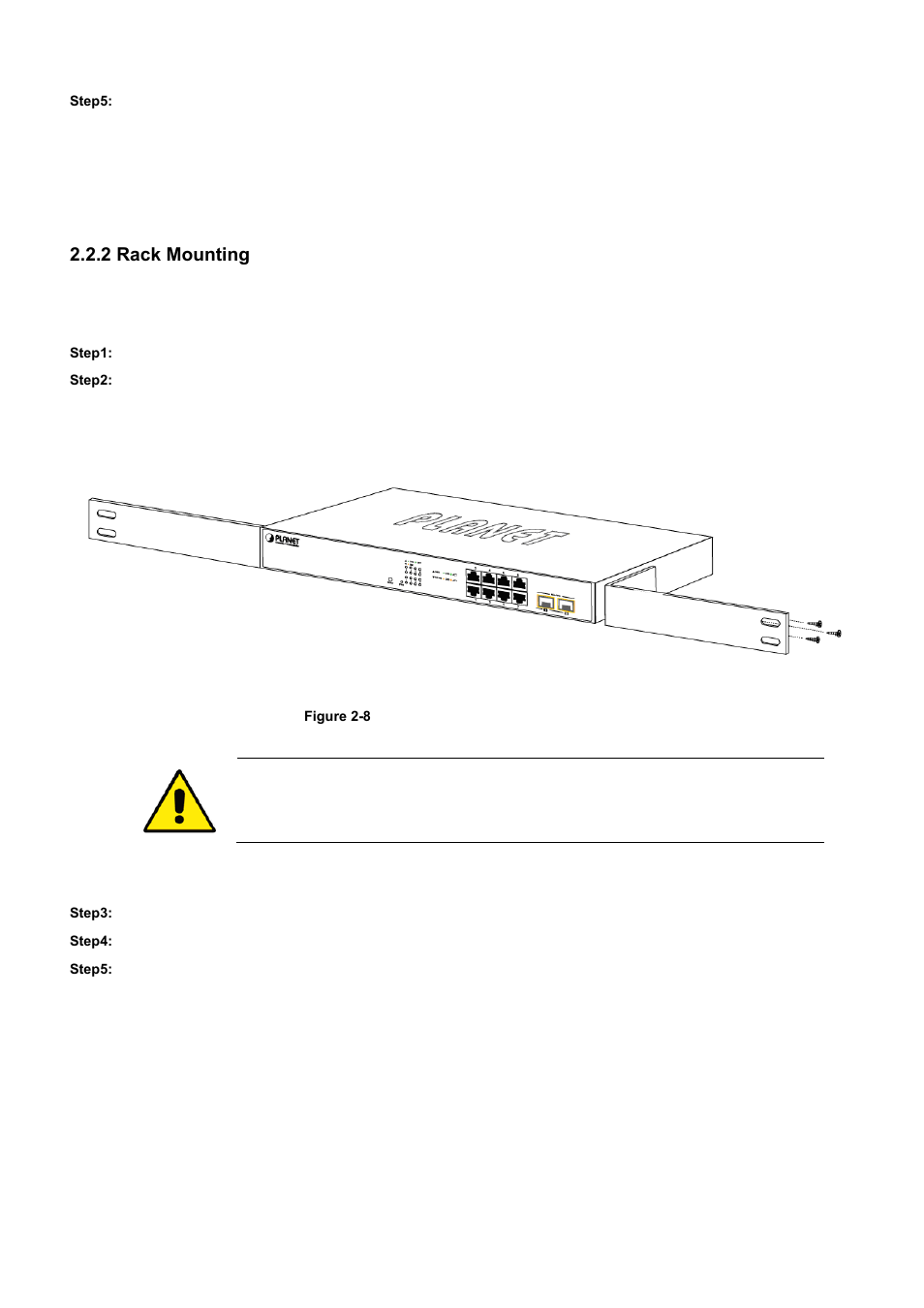 2 rack mounting | PLANET WGSD-10020 User Manual | Page 34 / 556