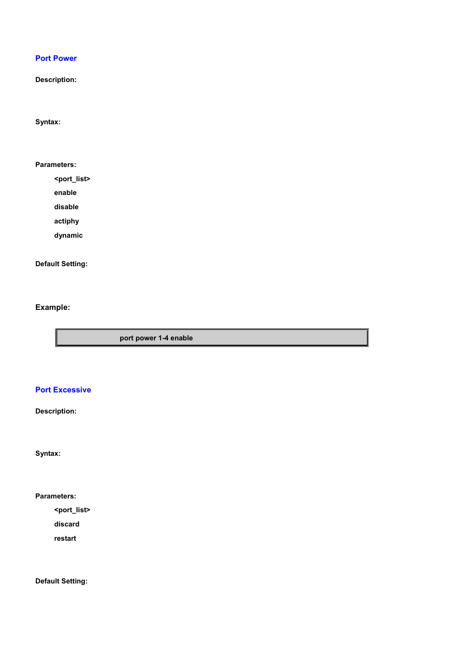 Port power, Port excessive | PLANET WGSD-10020 User Manual | Page 342 / 556