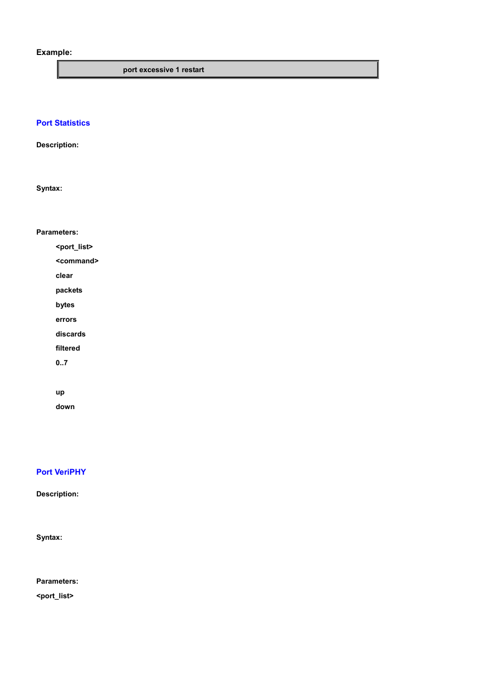 Port statistics, Port veriphy | PLANET WGSD-10020 User Manual | Page 343 / 556