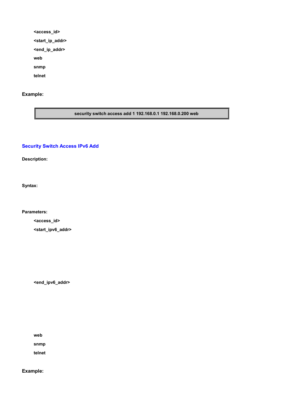 Security switch access ipv6 add | PLANET WGSD-10020 User Manual | Page 373 / 556