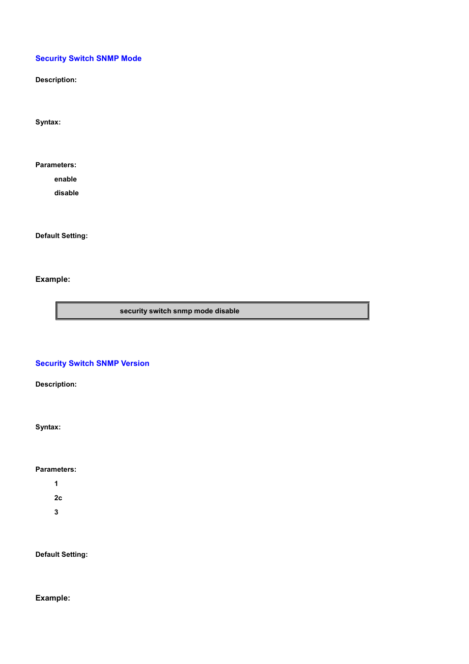 Security switch snmp mode, Security switch snmp version | PLANET WGSD-10020 User Manual | Page 376 / 556