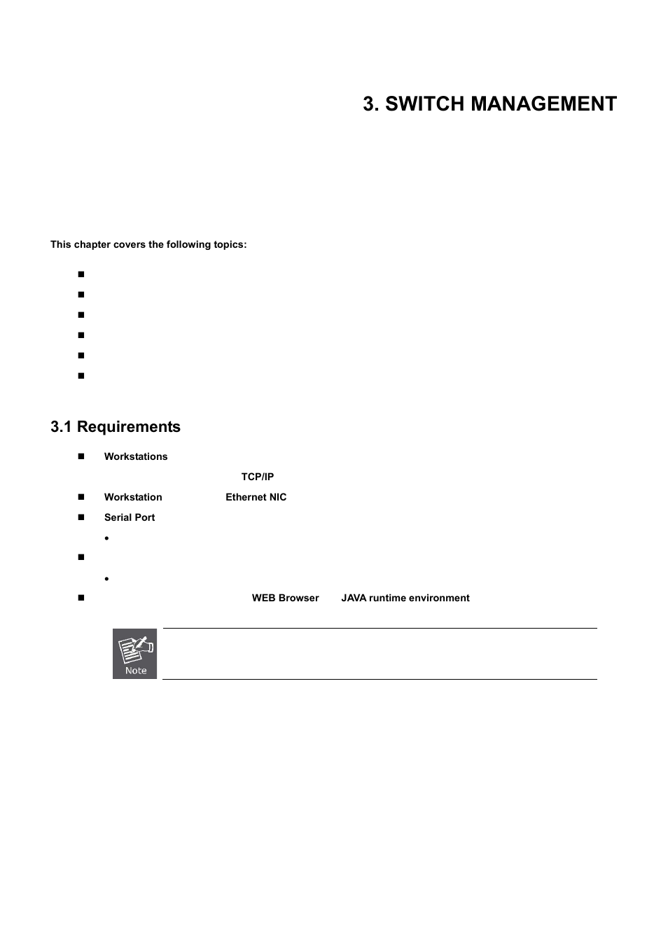 Switch management, 1 requirements | PLANET WGSD-10020 User Manual | Page 38 / 556