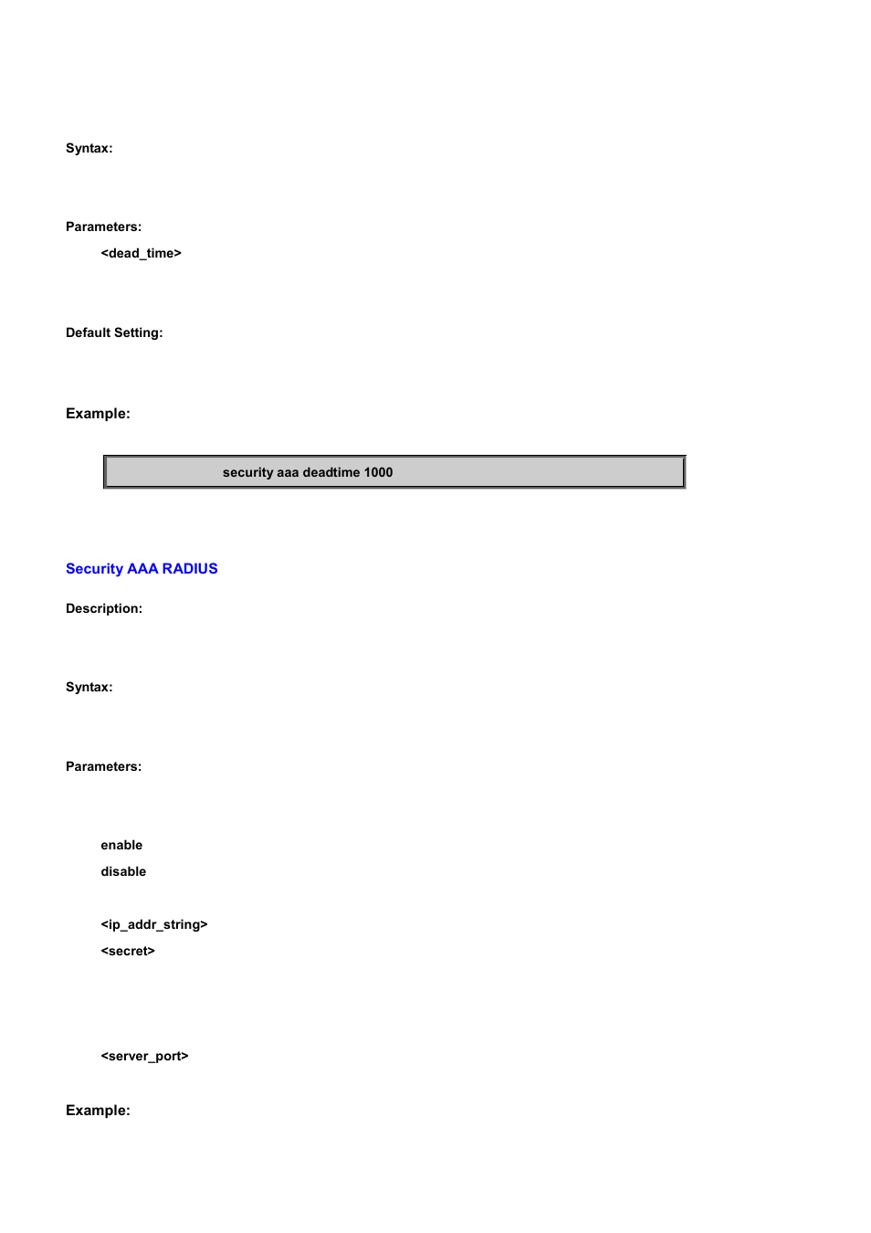 Security aaa radius | PLANET WGSD-10020 User Manual | Page 426 / 556
