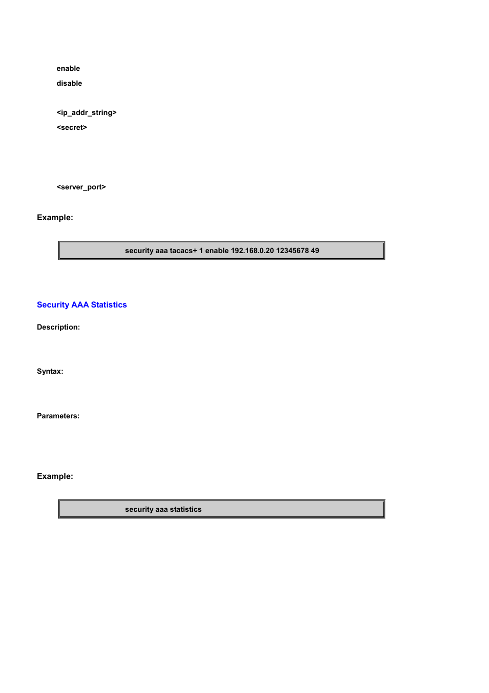 Security aaa statistics | PLANET WGSD-10020 User Manual | Page 428 / 556