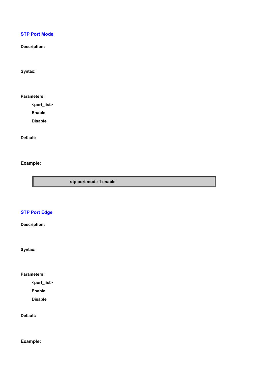 Stp port mode, Stp port edge | PLANET WGSD-10020 User Manual | Page 437 / 556