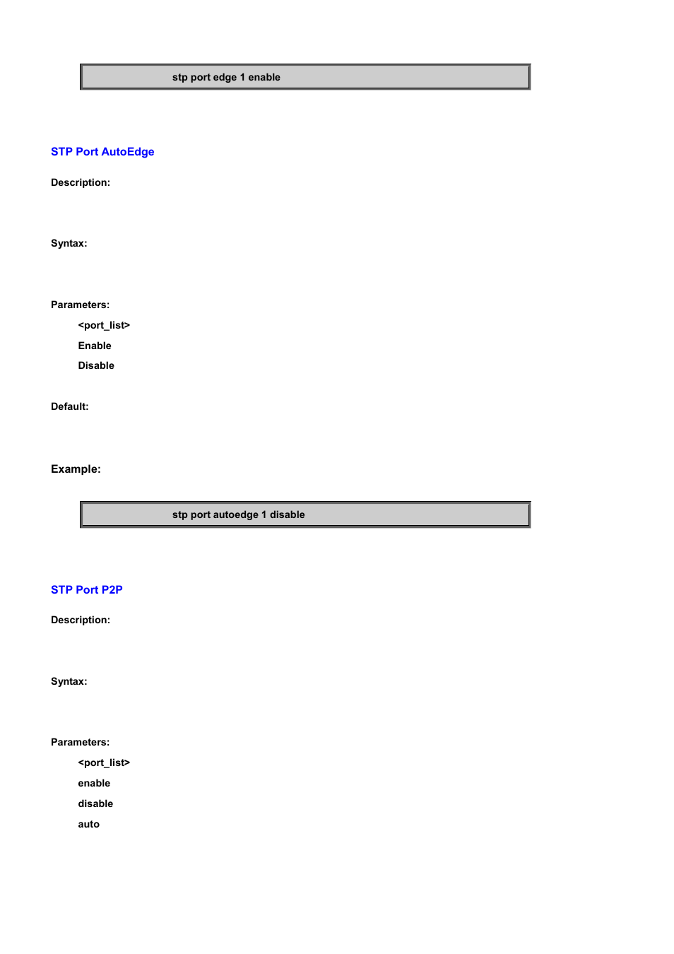 Stp port autoedge, Stp port p2p | PLANET WGSD-10020 User Manual | Page 438 / 556