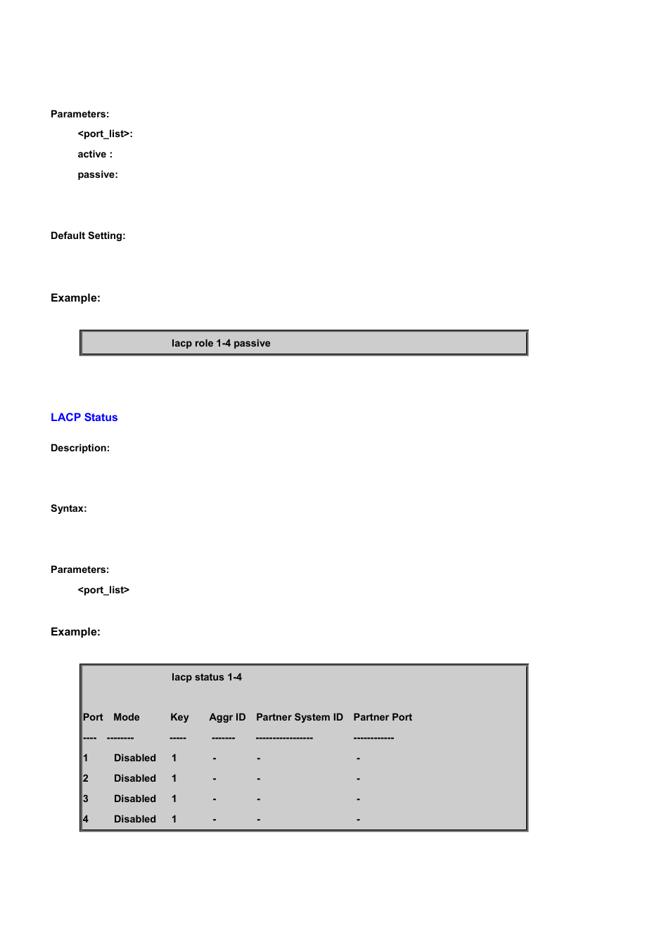 Lacp status | PLANET WGSD-10020 User Manual | Page 449 / 556