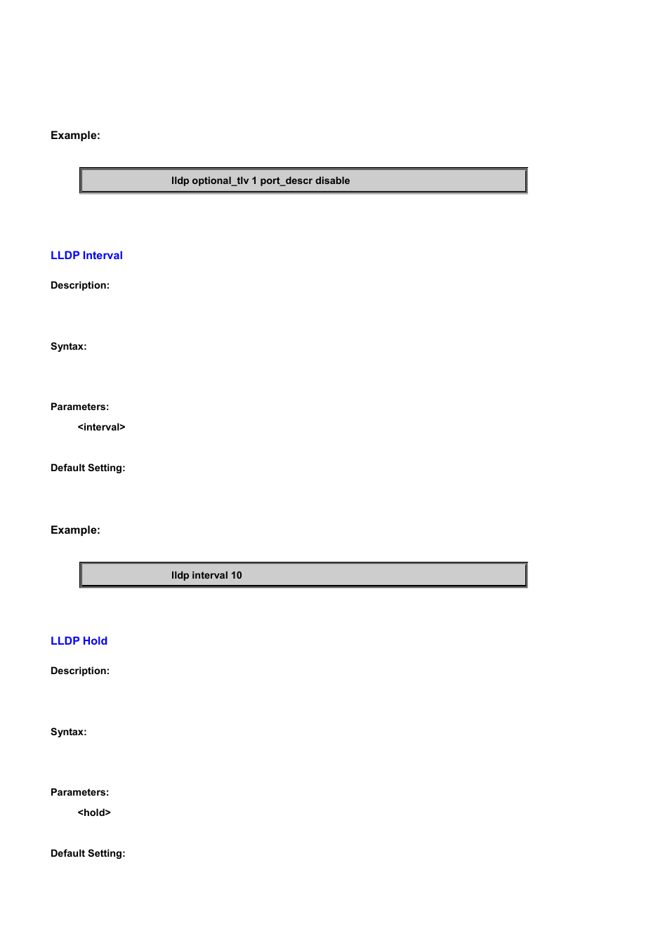 Lldp interval, Lldp hold | PLANET WGSD-10020 User Manual | Page 453 / 556