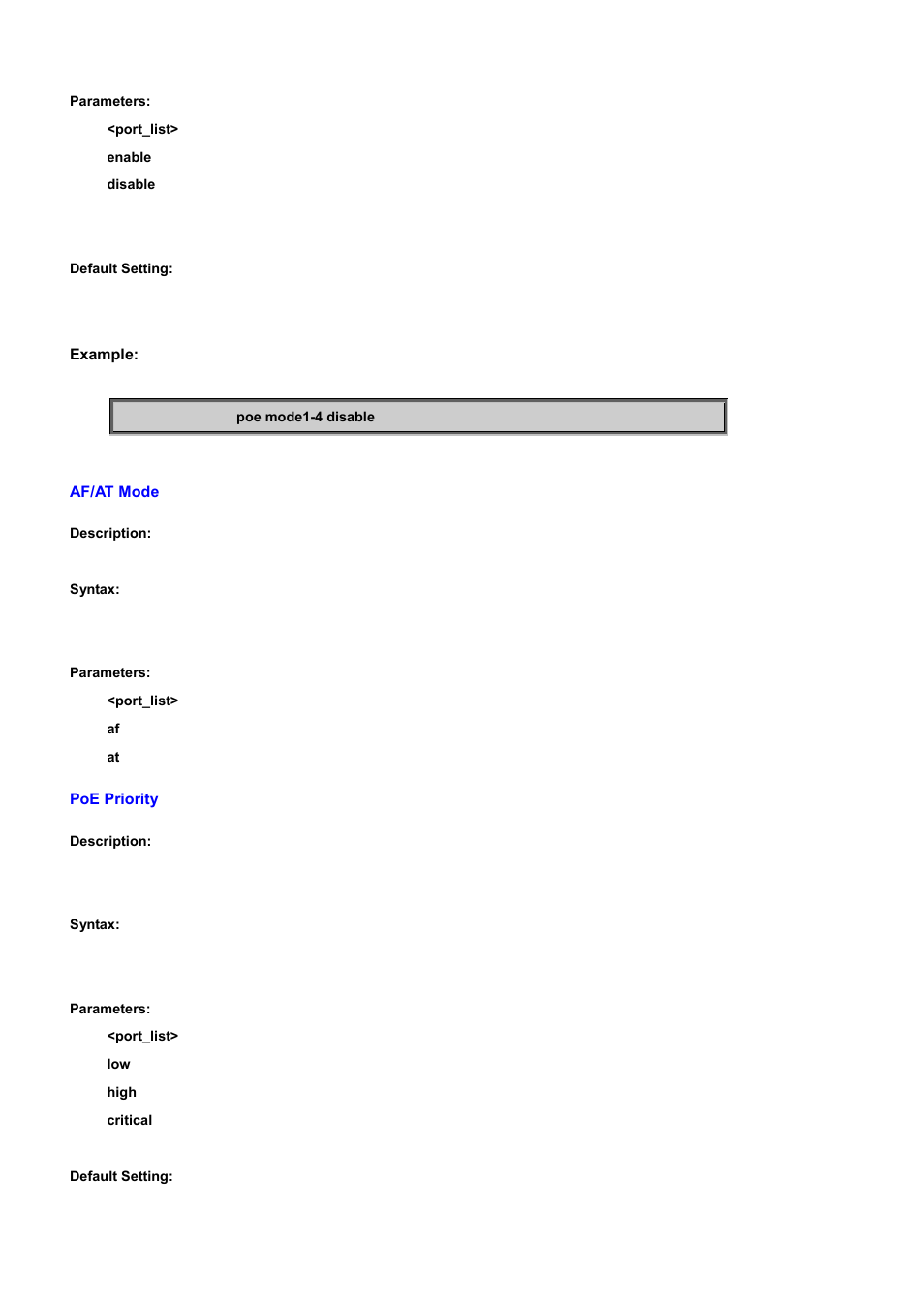 Af/at mode, Poe priority | PLANET WGSD-10020 User Manual | Page 466 / 556