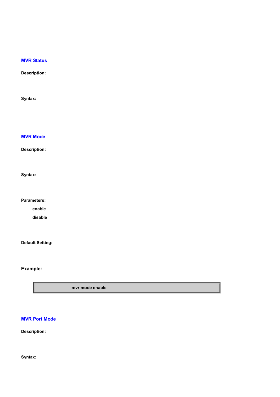 Mvr status, Mvr mode, Mvr port mode | PLANET WGSD-10020 User Manual | Page 501 / 556