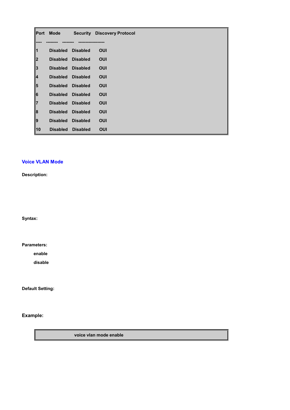 Voice vlan mode | PLANET WGSD-10020 User Manual | Page 505 / 556
