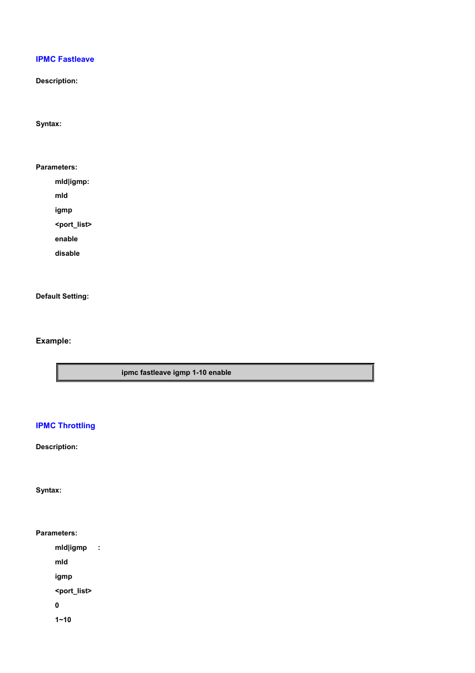 Ipmc fastleave, Ipmc throttling | PLANET WGSD-10020 User Manual | Page 515 / 556