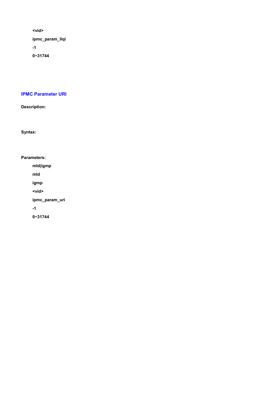 Ipmc parameter uri | PLANET WGSD-10020 User Manual | Page 521 / 556