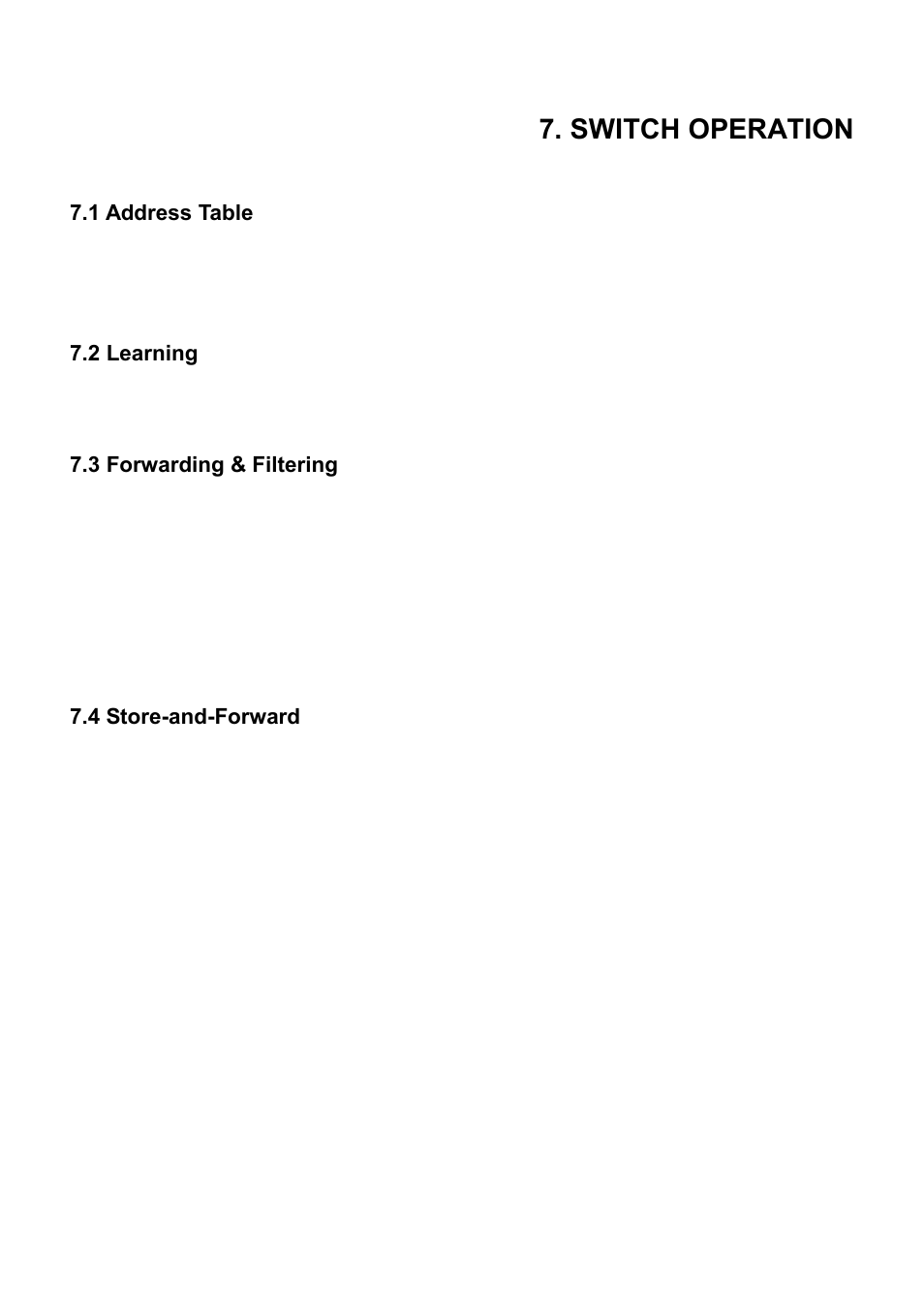 Switch operation, 1 address table, 2 learning | 3 forwarding & filtering, 4 store-and-forward | PLANET WGSD-10020 User Manual | Page 527 / 556
