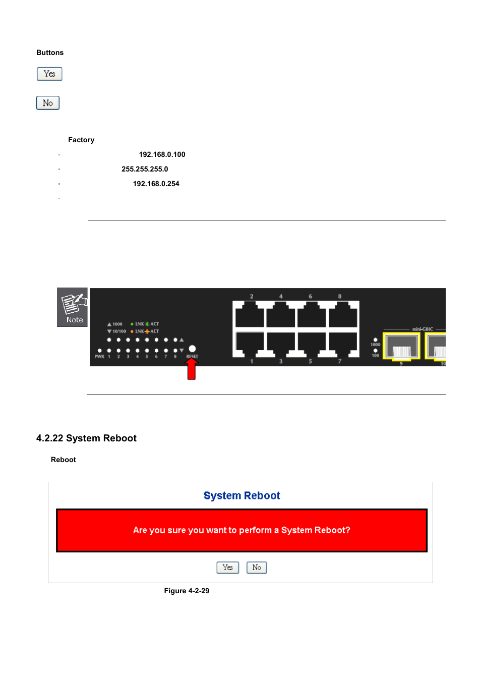 22 system reboot, 21 system reboot | PLANET WGSD-10020 User Manual | Page 76 / 556