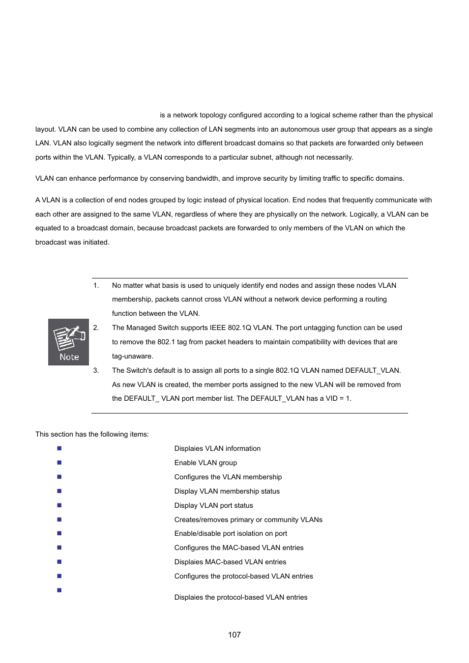 6 vlan, 1 vlan overview | PLANET WGSD-10020 User Manual | Page 107 / 557