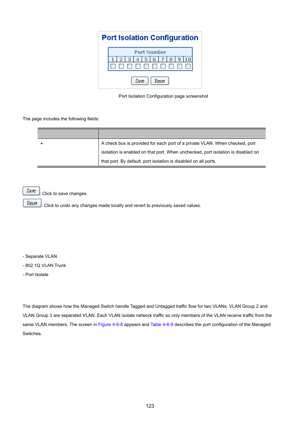 10 vlan setting example, 1 two separate 802.1q vlan | PLANET WGSD-10020 User Manual | Page 123 / 557