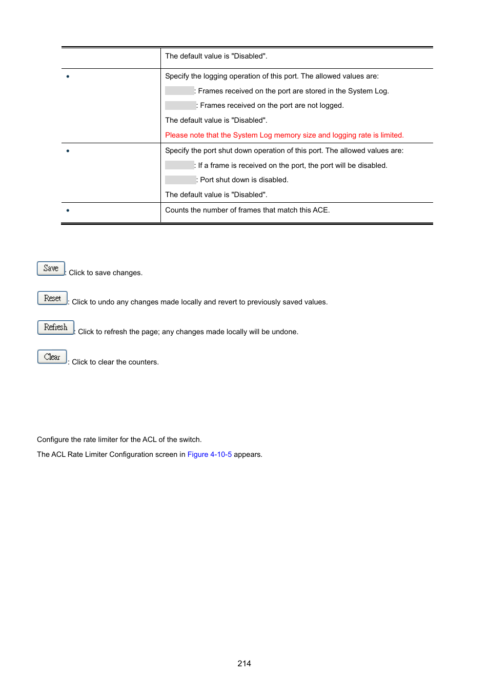 5 acl rate limiter configuration | PLANET WGSD-10020 User Manual | Page 214 / 557