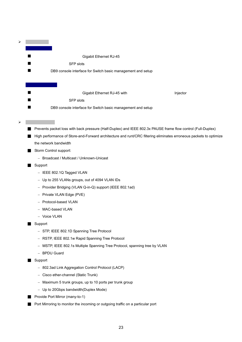 4 product features | PLANET WGSD-10020 User Manual | Page 23 / 557