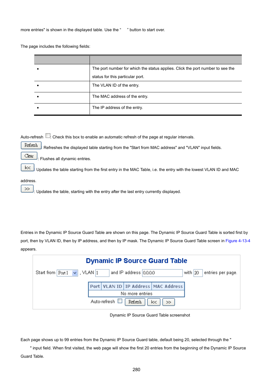 4 dynamic ip source guard table | PLANET WGSD-10020 User Manual | Page 280 / 557