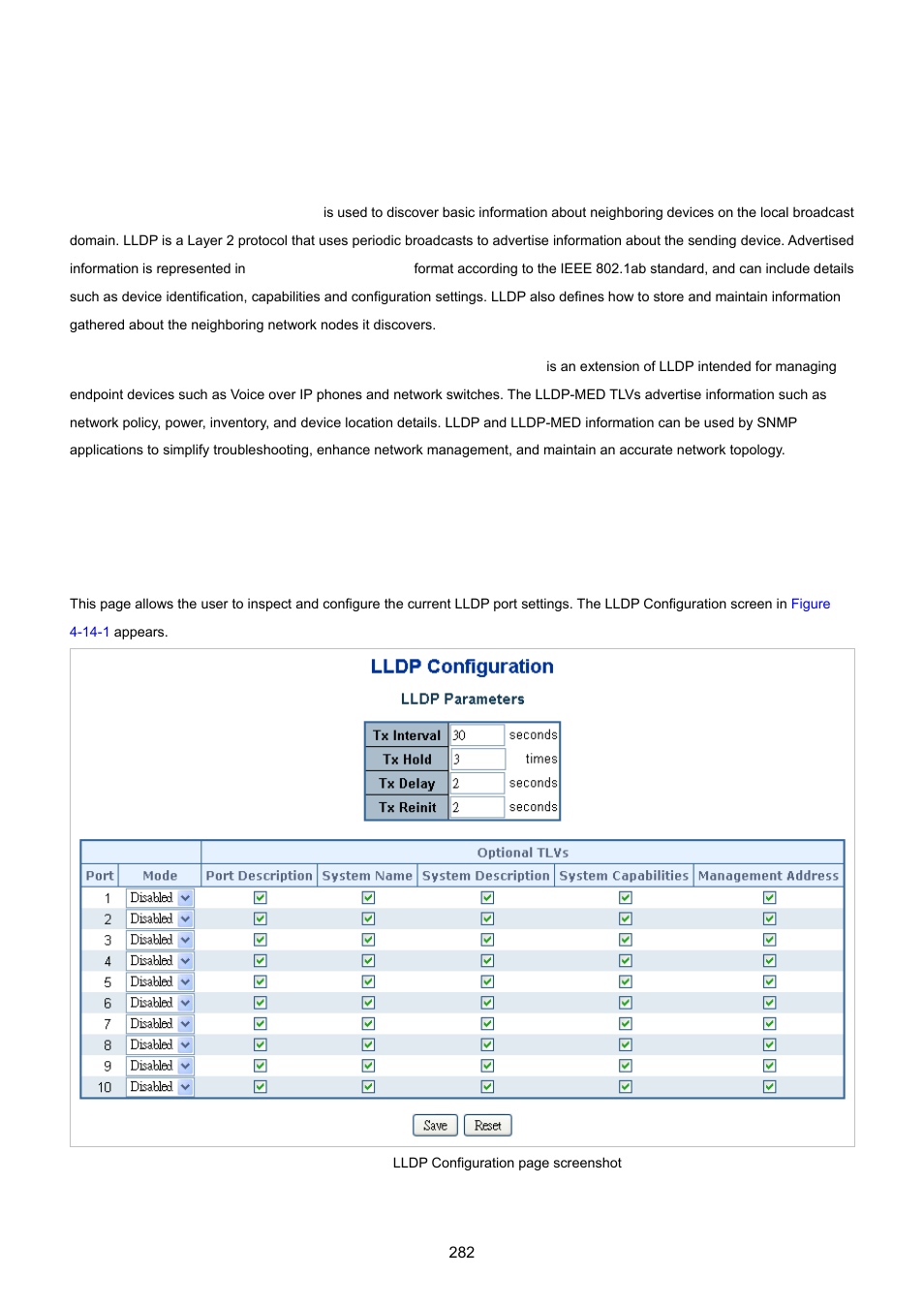 14 lldp, 1 link layer discovery protocol, 2 lldp configuration | PLANET WGSD-10020 User Manual | Page 282 / 557