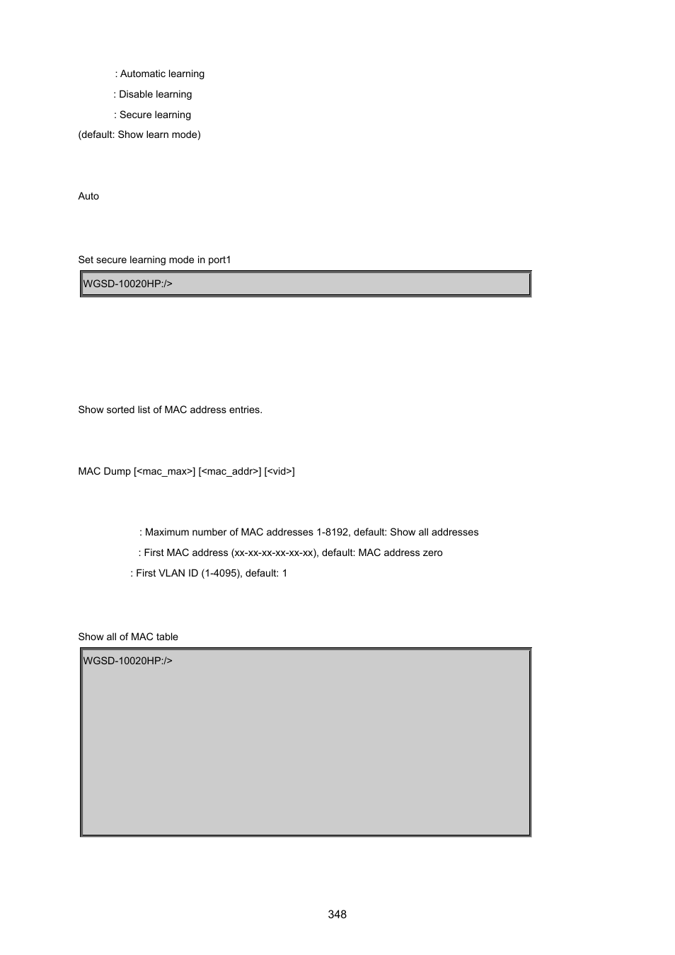 Mac dump | PLANET WGSD-10020 User Manual | Page 348 / 557