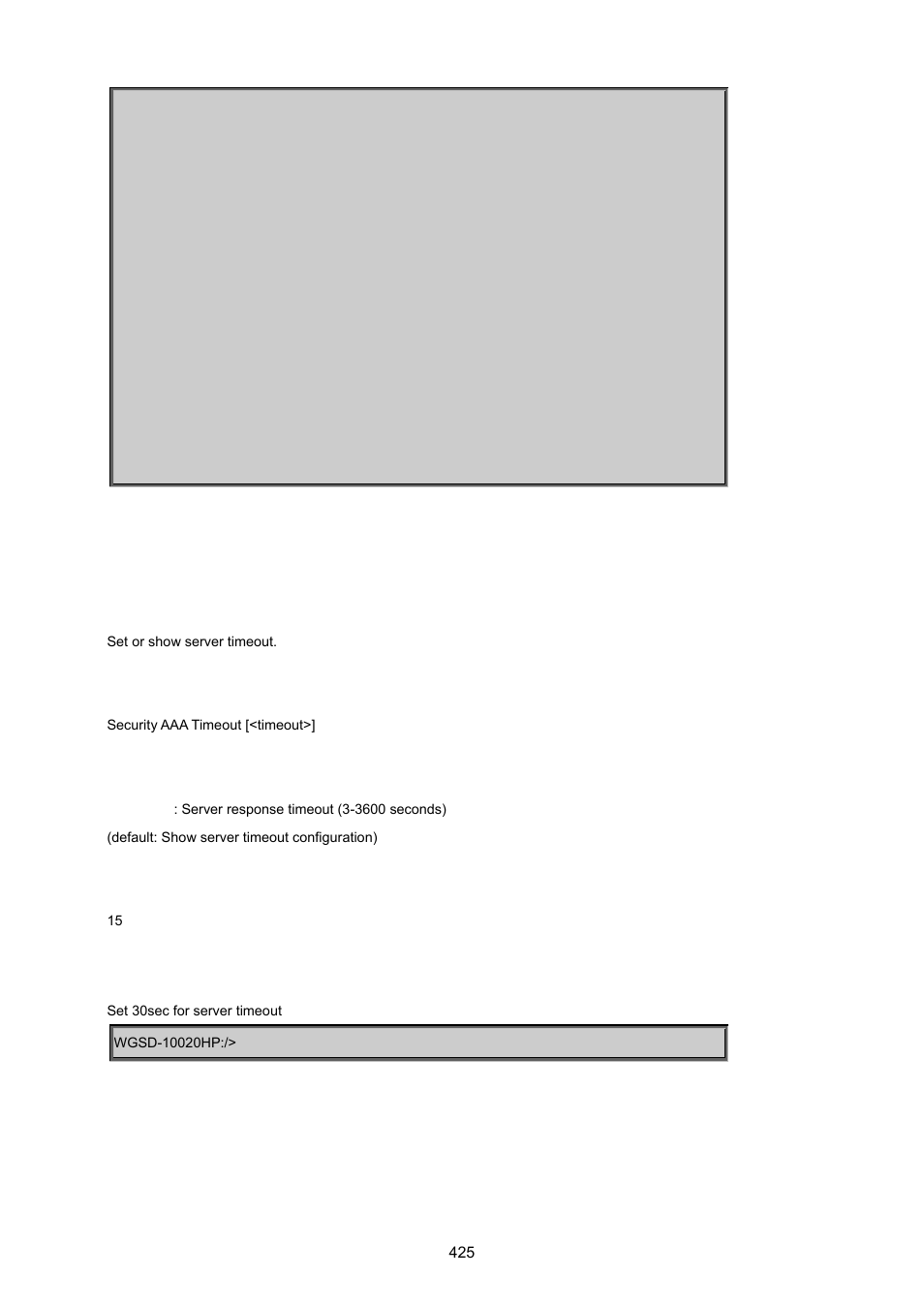 Security aaa timeout, Security aaa deadtime | PLANET WGSD-10020 User Manual | Page 425 / 557