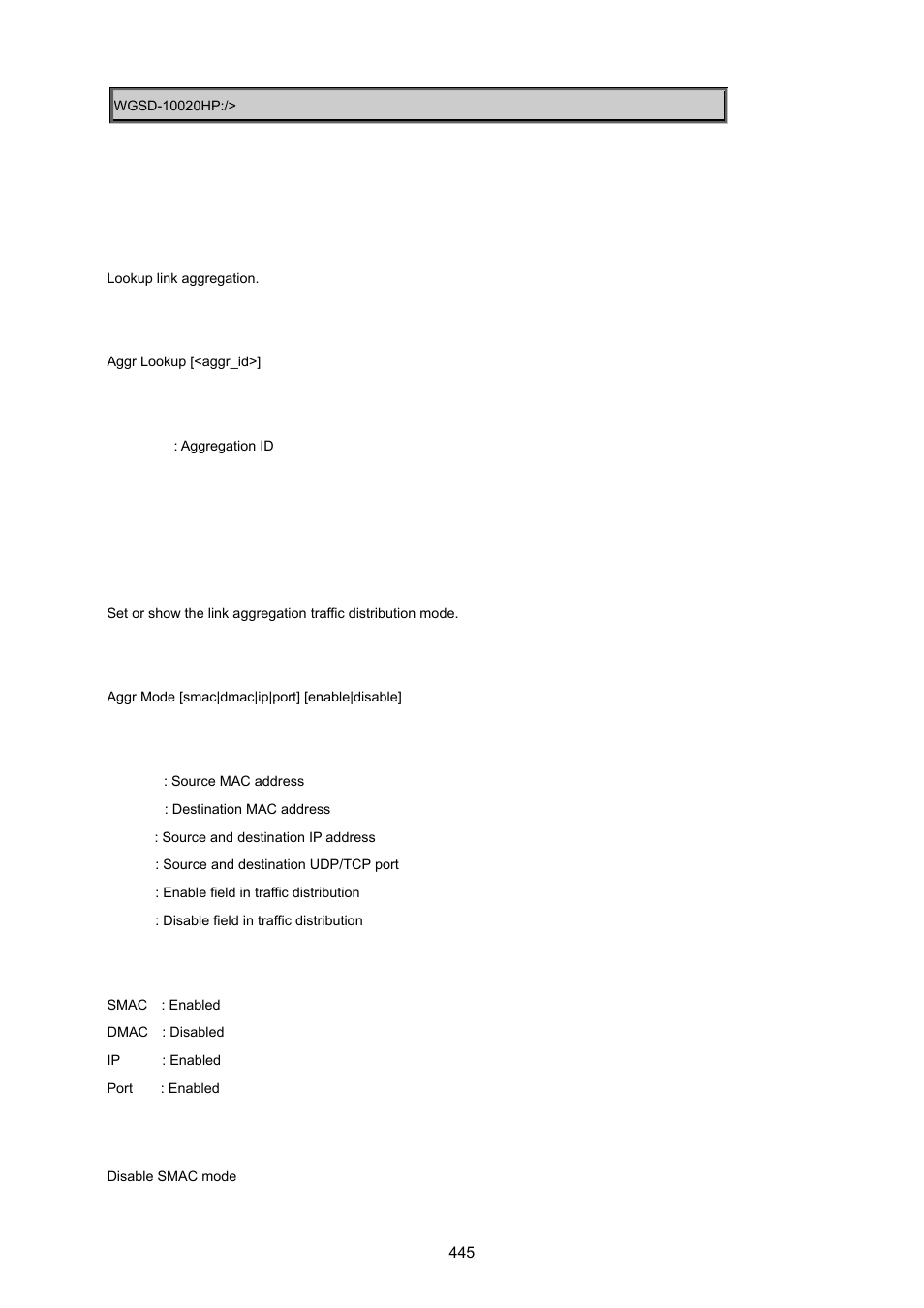 Aggregation lookup, Aggregation mode | PLANET WGSD-10020 User Manual | Page 445 / 557