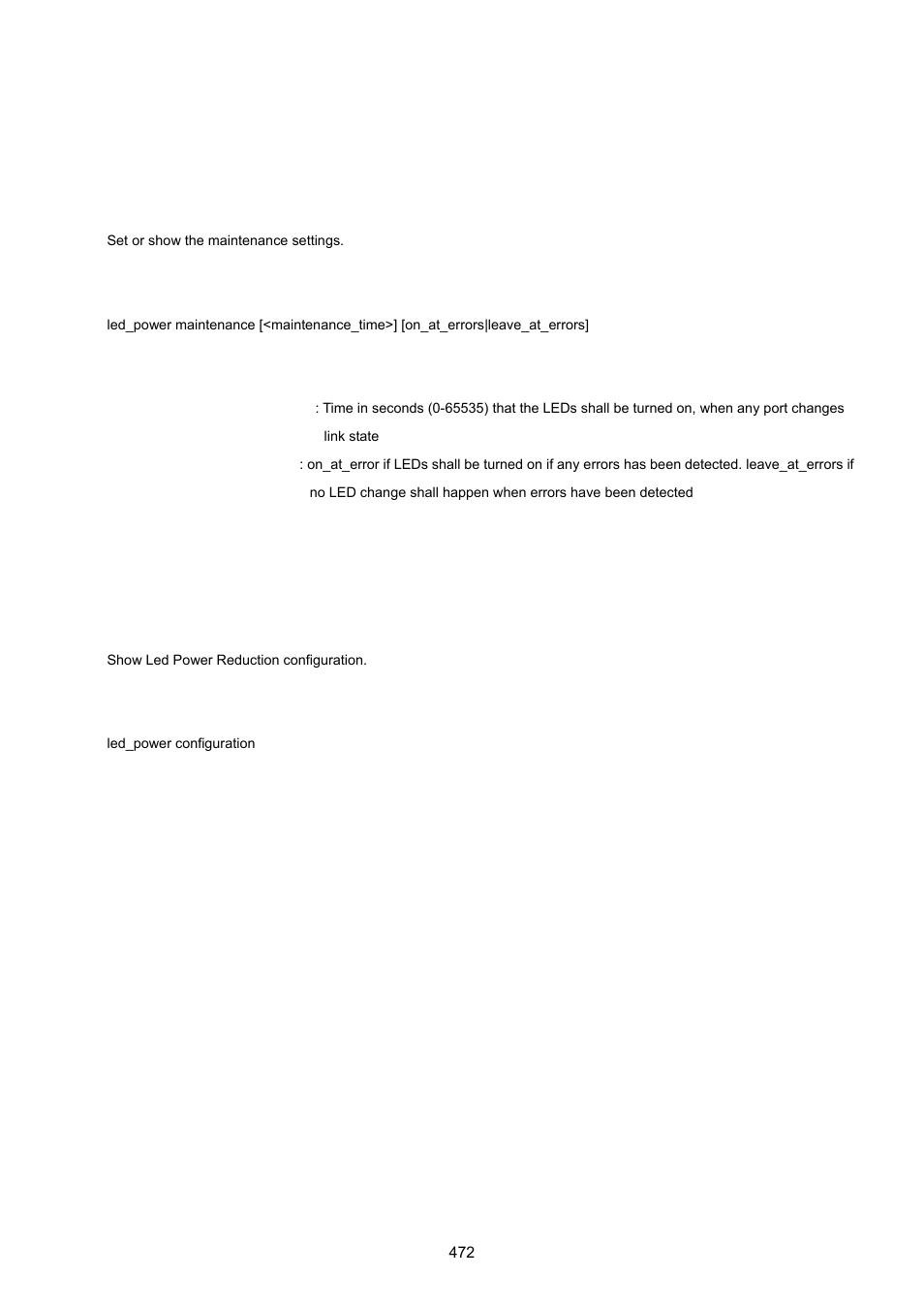 Led power maintenance, Led power configuration | PLANET WGSD-10020 User Manual | Page 472 / 557