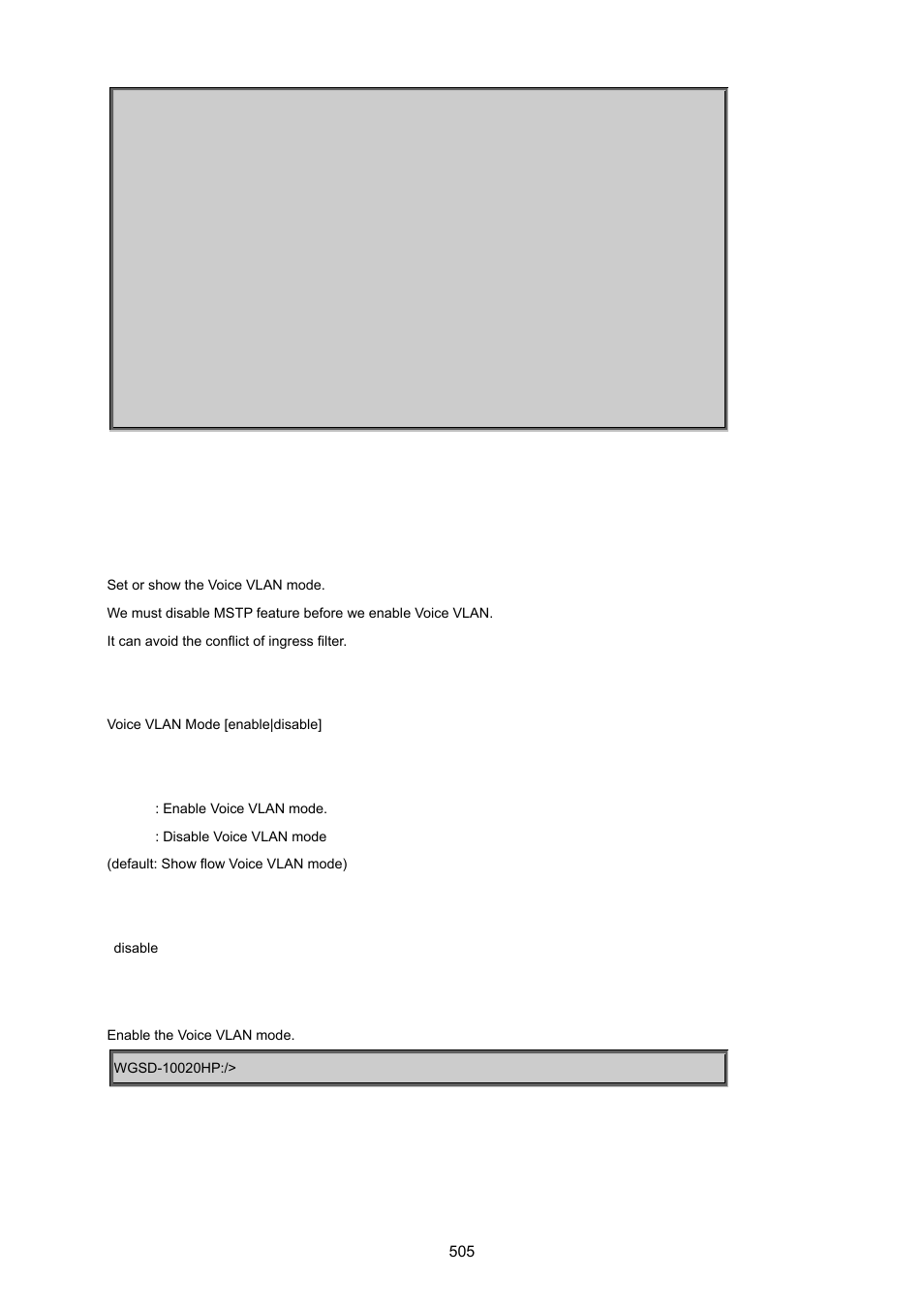 Voice vlan mode | PLANET WGSD-10020 User Manual | Page 505 / 557