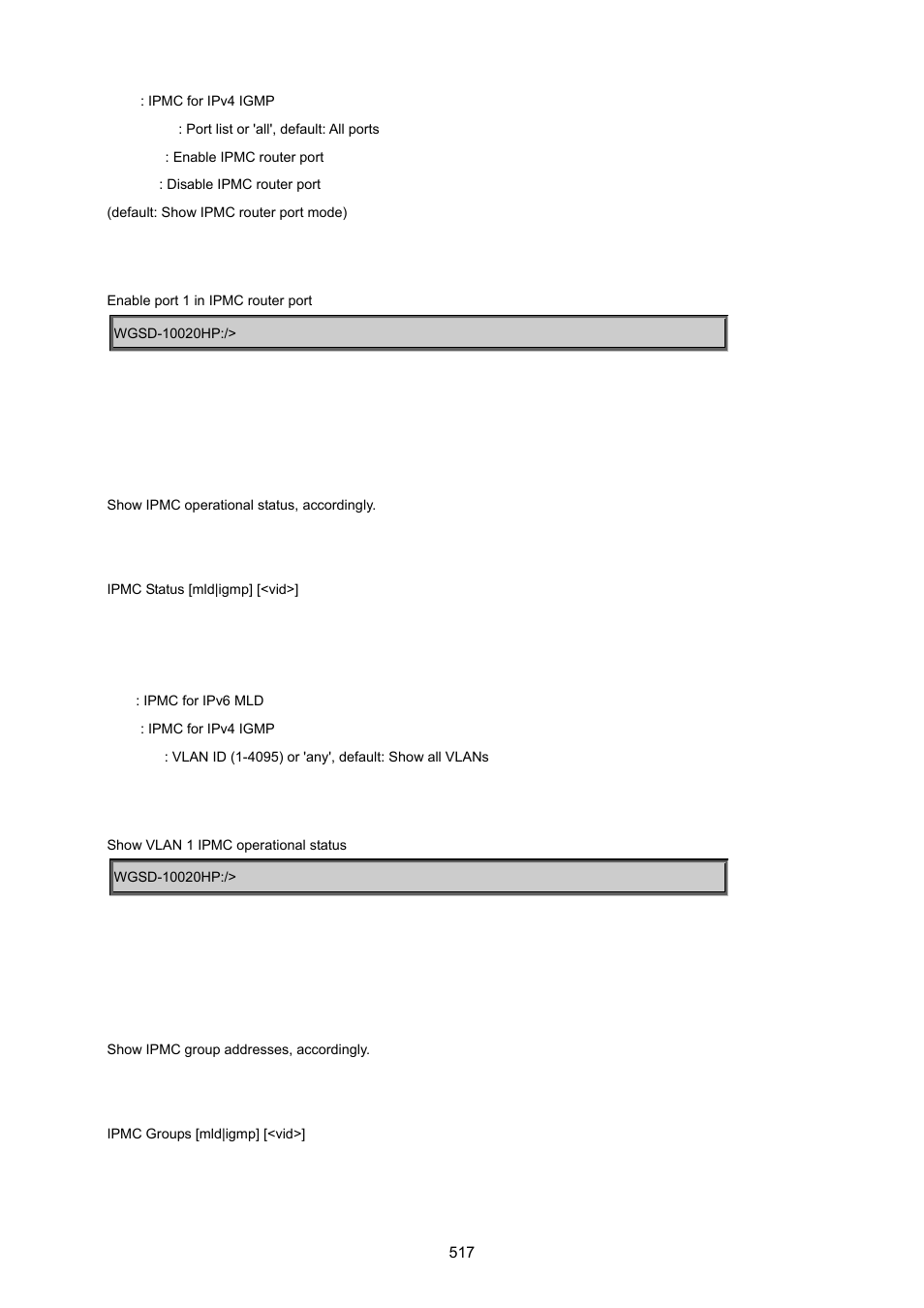 Ipmc status, Ipmc group | PLANET WGSD-10020 User Manual | Page 517 / 557
