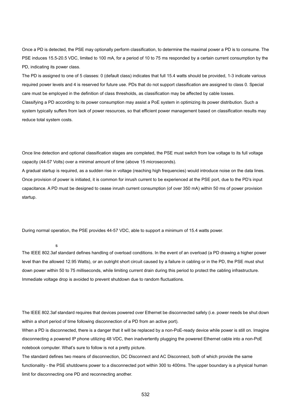 Classification, Start-up, Operation | Power disconnection scenarios | PLANET WGSD-10020 User Manual | Page 532 / 557