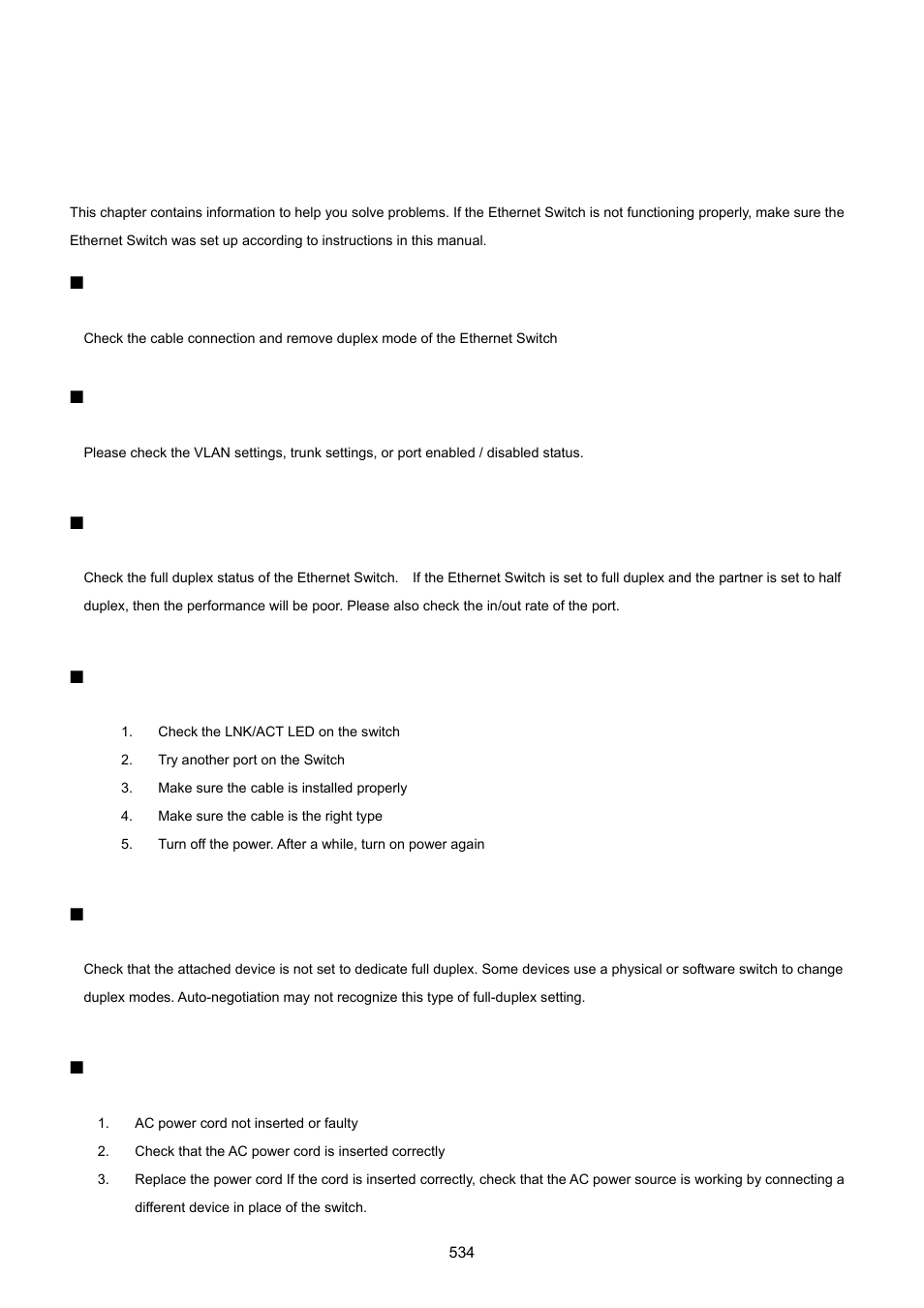 Trouble shooting | PLANET WGSD-10020 User Manual | Page 534 / 557