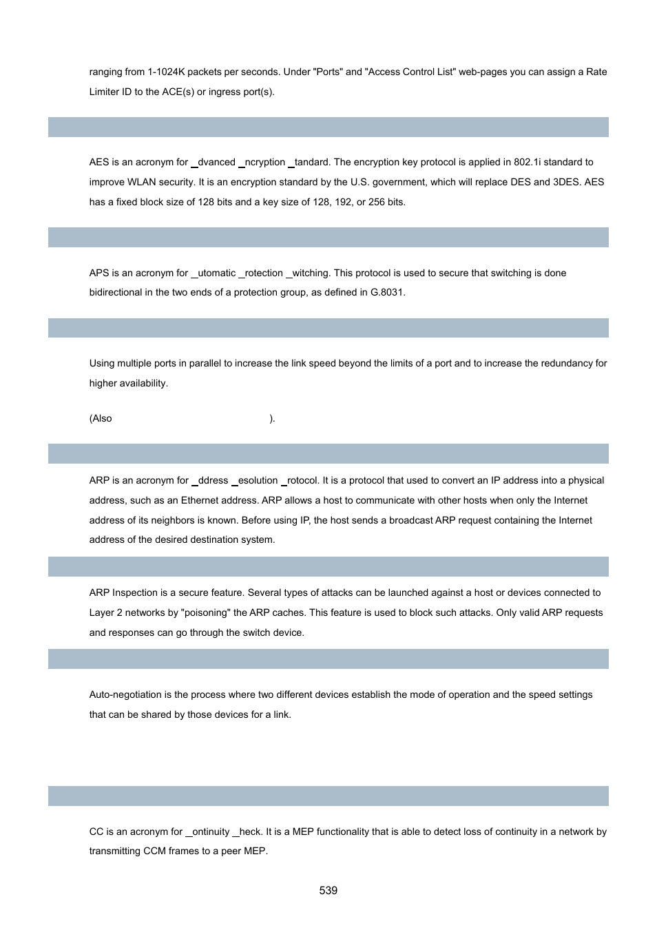 PLANET WGSD-10020 User Manual | Page 539 / 557