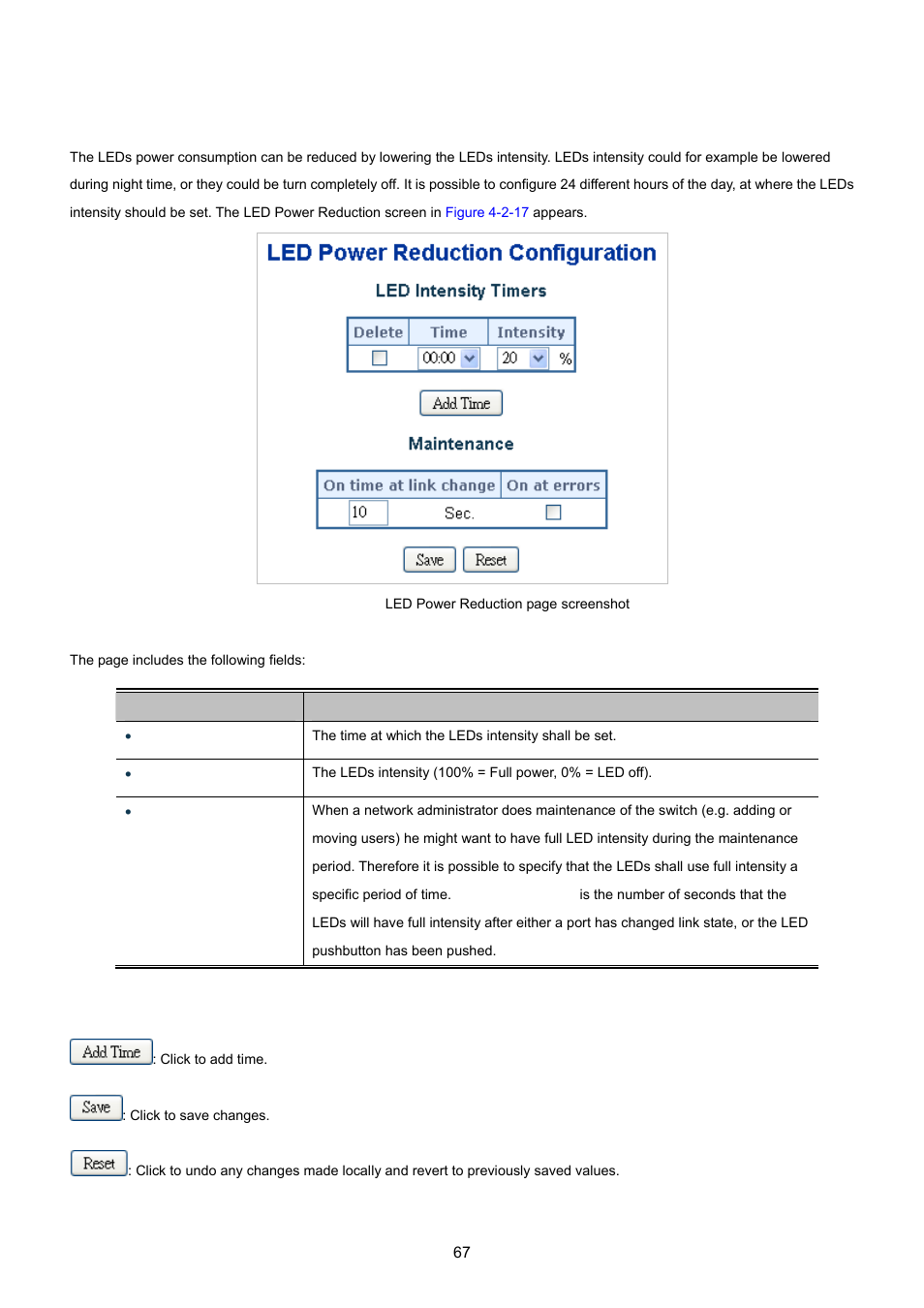 14 led power reduction | PLANET WGSD-10020 User Manual | Page 67 / 557