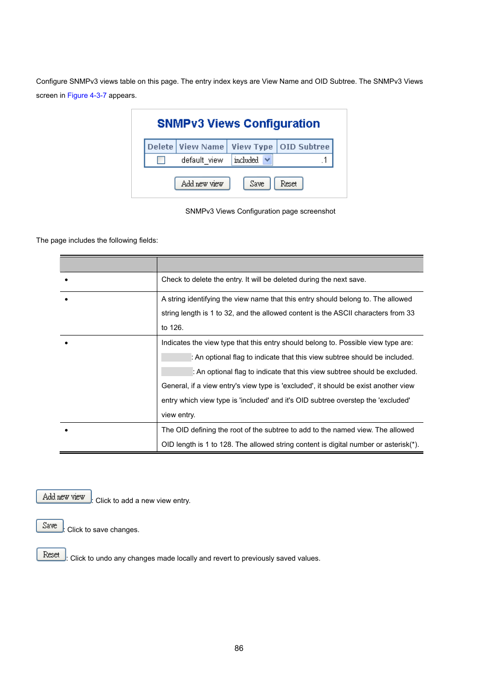 4 snmpv3 views | PLANET WGSD-10020 User Manual | Page 86 / 557