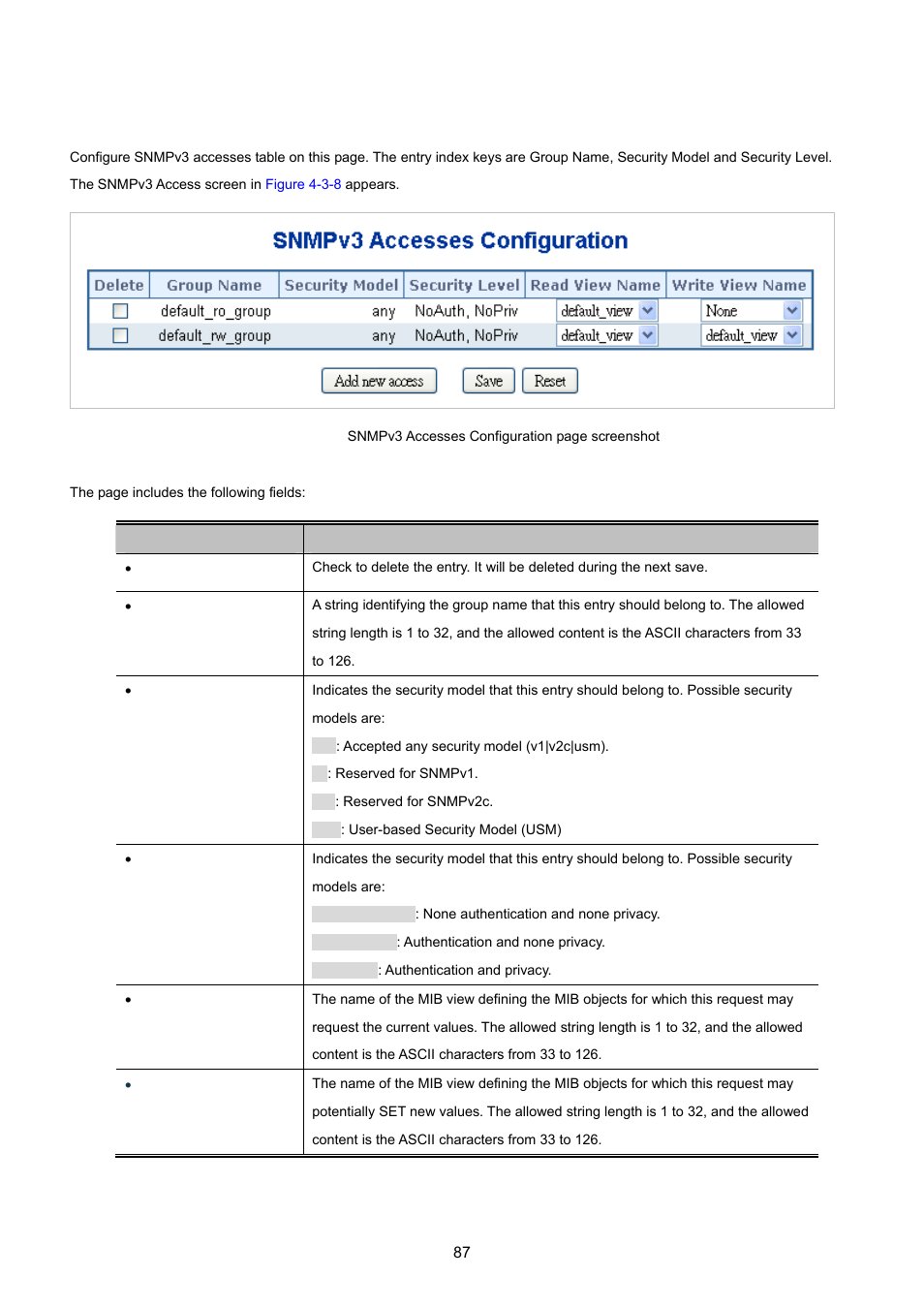 5 snmpv3 access | PLANET WGSD-10020 User Manual | Page 87 / 557