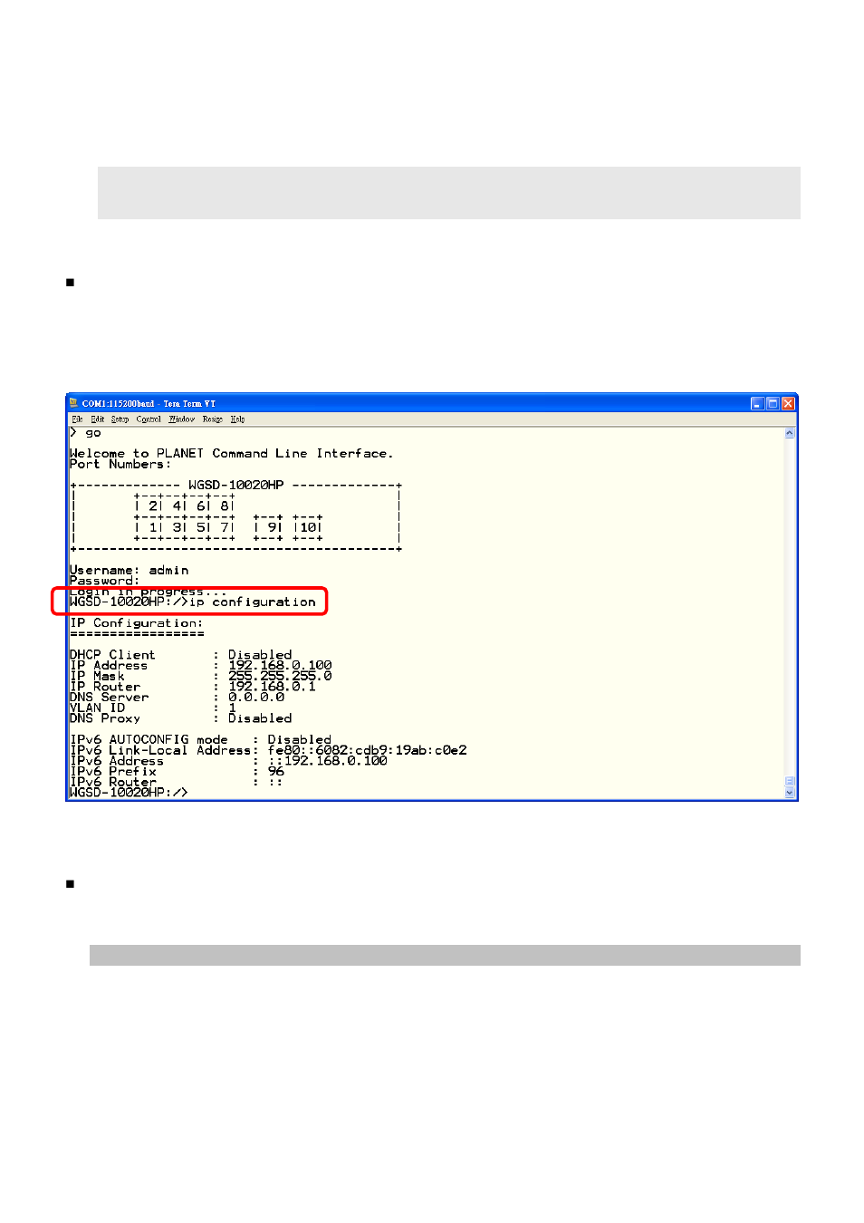 Configure ip address | PLANET WGSD-10020 User Manual | Page 314 / 553