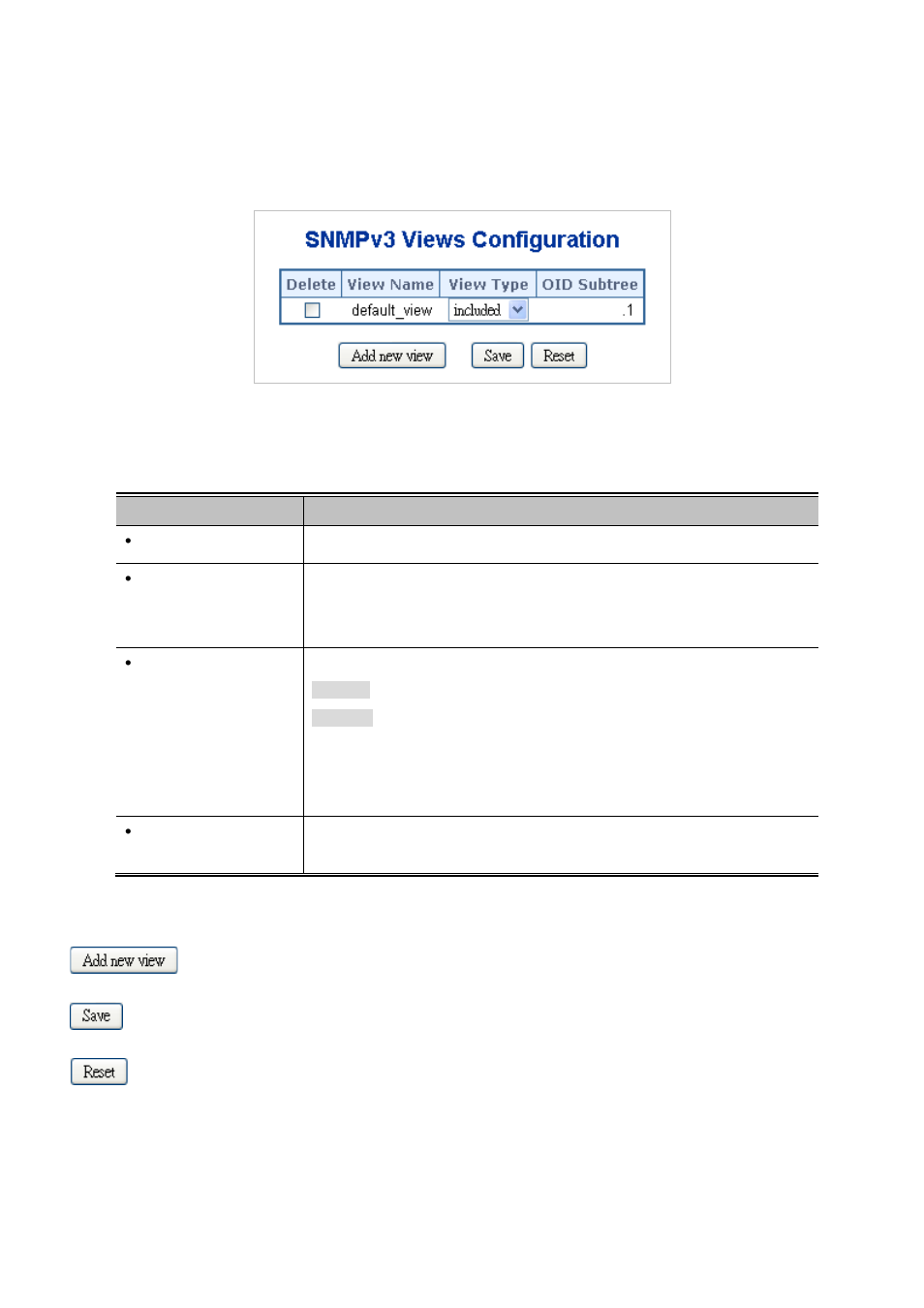 4 snmpv3 views | PLANET WGSD-10020 User Manual | Page 86 / 553