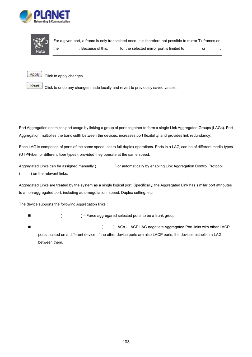 5 link aggregation | PLANET WGSD-10020 User Manual | Page 103 / 373
