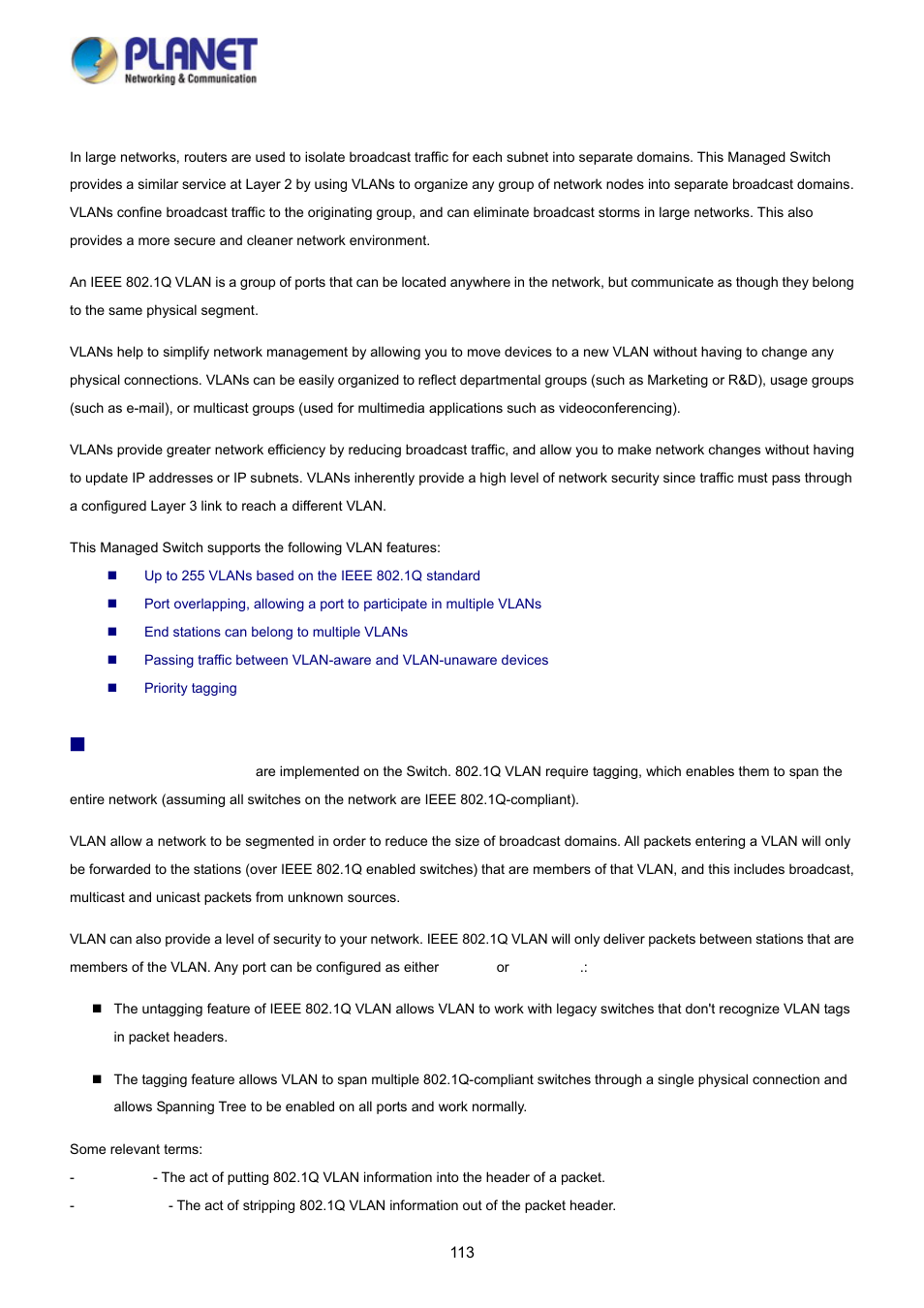 2 ieee 802.1q vlan | PLANET WGSD-10020 User Manual | Page 113 / 373