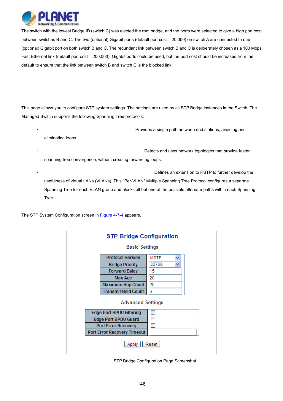 2 stp system configuration | PLANET WGSD-10020 User Manual | Page 146 / 373