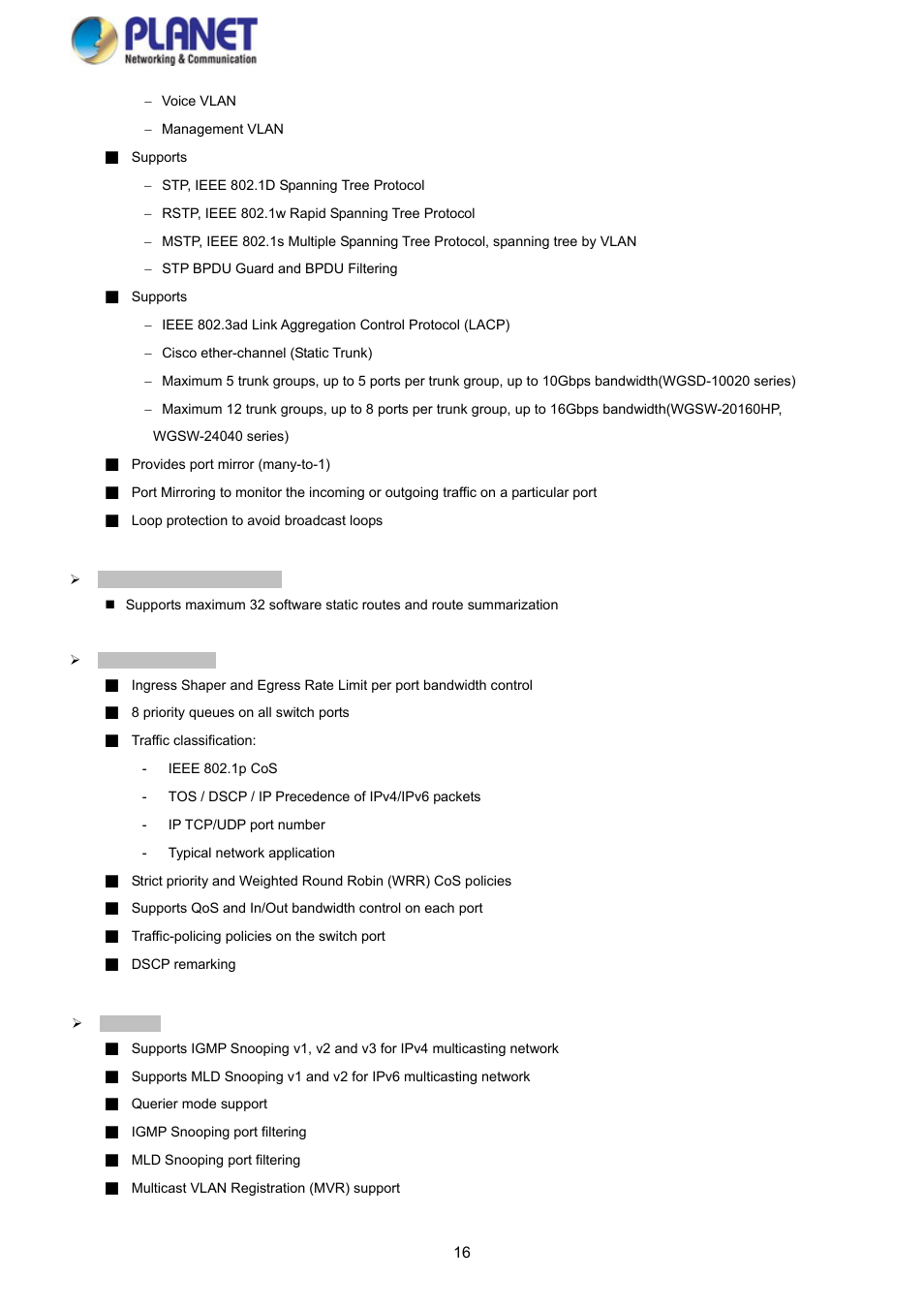 PLANET WGSD-10020 User Manual | Page 16 / 373