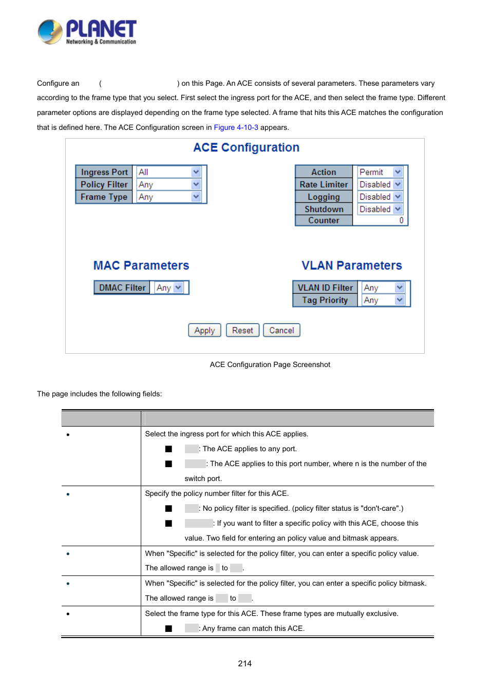 3 ace configuration | PLANET WGSD-10020 User Manual | Page 214 / 373
