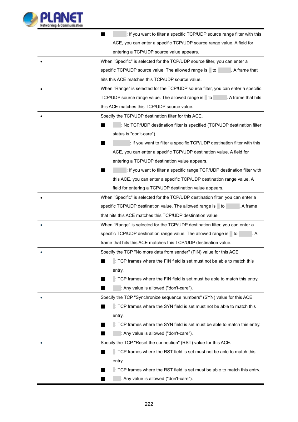 PLANET WGSD-10020 User Manual | Page 222 / 373