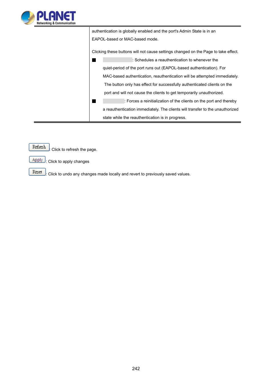 PLANET WGSD-10020 User Manual | Page 242 / 373