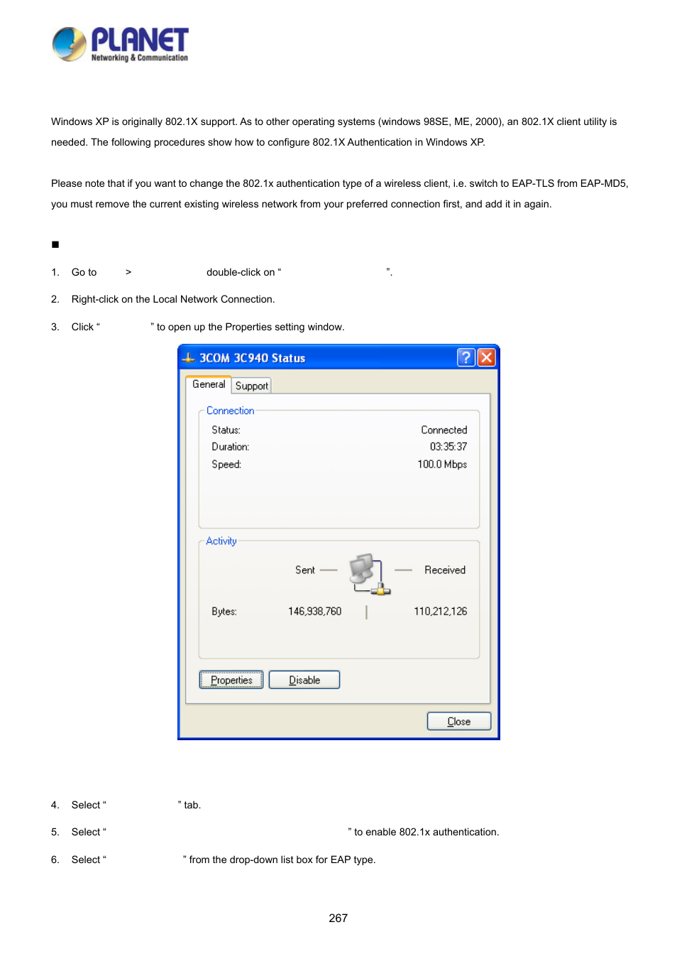11 802.1x client configuration | PLANET WGSD-10020 User Manual | Page 267 / 373